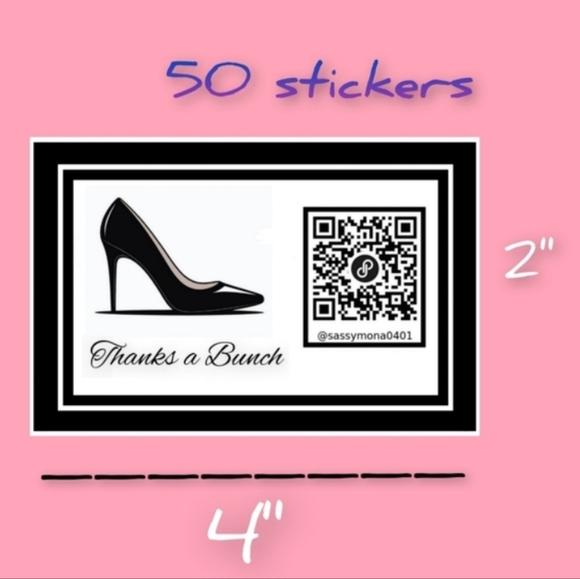 QR Thank You Closet Stickers 2x4 50 Custom Handcrafted Your Choice Design - Picture 3 of 15
